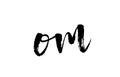 OM O M alphabet letter logo icon combination. Grunge handwritten vintage design. Black white color for business and company