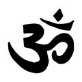 OM sacred sound symbol in doodling style. Om Mantra - sound of life, Buddhism, spiritual symbol, yoga, meditation. Hand Royalty Free Stock Photo
