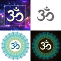 Om Symbol Of Hindu Deity God Shiva Set Vector Royalty Free Stock Photo