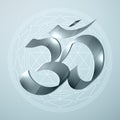 Om is the symbol of Hinduism for the banner. Royalty Free Stock Photo