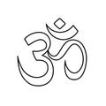 Om symbol. Religious symbol of Hinduism. Vector illustration