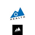 Om vector logo. Health lifestyle emblem. Mountain sign design element. Yoga school design element