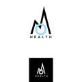 Om vector logo. Health lifestyle emblem. Mountain sign design element. Yoga school design element