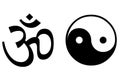 Om, Yin and Yang Symbols Royalty Free Stock Photo