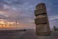 Omaha Beach Memorial, at sunset, in the summer