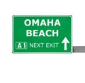 OMAHA BEACH road sign isolated on white Royalty Free Stock Photo