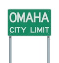 Omaha City Limit road sign