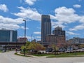 omaha nebraska city scenes, rivefront and modern buildings Royalty Free Stock Photo