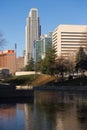 Omaha Nebraska Downtown City Skyline Missouri River Royalty Free Stock Photo