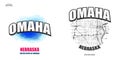 Omaha, Nebraska, two logo artworks Royalty Free Stock Photo