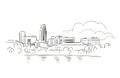 Omaha Nebraska usa America vector sketch city illustration line art