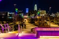 Omaha Nebraska USA Downtown buildings at night Royalty Free Stock Photo