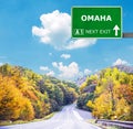 OMAHA road sign against clear blue sky Royalty Free Stock Photo