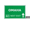 OMAHA road sign isolated on white Royalty Free Stock Photo