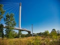 Bob Kerrey Pedestrian Bridge in Omaha, Nebraska connecting to Council Bluffs of Iowa