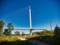 Bob Kerrey Pedestrian Bridge in Omaha, Nebraska connecting to Council Bluffs of Iowa