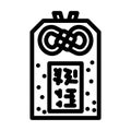 omamori amulet shintoism line icon vector illustration