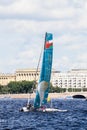 Oman Air (OMA) catamaran on Extreme Sailing Series Act 5 catamarans race on 1th-4th September 2016 in St. Petersburg