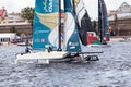 Oman Air (OMA) catamaran on Extreme Sailing Series Act 5 catamarans race on 1th-4th September 2016 in St. Petersburg