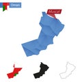 Oman blue Low Poly map with capital Muscat