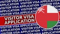 Oman Circular Flag with Visitor Visa Application Titles Royalty Free Stock Photo