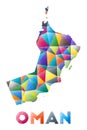 Oman - colorful low poly country shape.