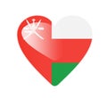 Oman 3D heart shaped flag