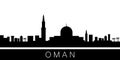 Oman detailed skyline. Vector postcard illustration