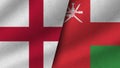 Oman and England Realistic Two Flags Together