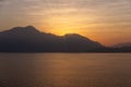 Oman fjords, mountain sunrise landscape, Muscat coast Royalty Free Stock Photo