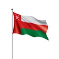 Oman flag, vector illustration on a white background