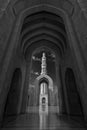 Oman Grand mosque evening black and white