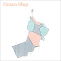 Oman hand-drawn map.