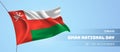 Oman happy national day greeting card, banner vector illustration