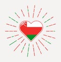 Oman heart with flag of the country.