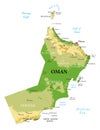 Oman highly detailed physical map