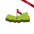 Oman Isometric map and flag. Vector Illustration