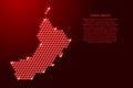Oman map from 3D red cubes isometric abstract concept, square pattern, angular geometric shape, for banner, poster. Vector