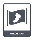 oman map icon in trendy design style. oman map icon isolated on white background. oman map vector icon simple and modern flat Royalty Free Stock Photo