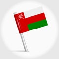 Oman map pin flag. 3D realistic vector illustration Royalty Free Stock Photo