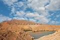 Oman, Muscat, coast view, hotel houses mountain landscape
