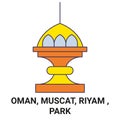 Oman, Muscat, Riyam , Park travel landmark vector illustration Royalty Free Stock Photo