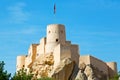 in oman muscat rock the old defensive fort battlesment sky and
