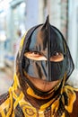 Oman. Muscat. Woman with traditional omani mask Royalty Free Stock Photo