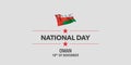 Oman national day greeting card, banner, vector illustration.