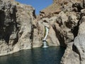 Oman oasis waterfall Royalty Free Stock Photo