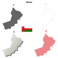 Oman outline map set