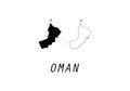 Oman outline map state shape country borders