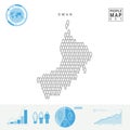 Oman People Icon Map. Stylized Vector Silhouette of Oman. Population Growth and Aging Infographics