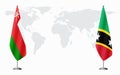 Oman and Saint Kitts and Nevis flags for official meeti